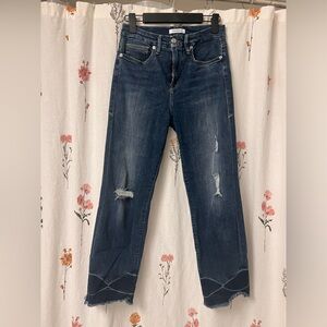 Good American straight leg distressed jeans